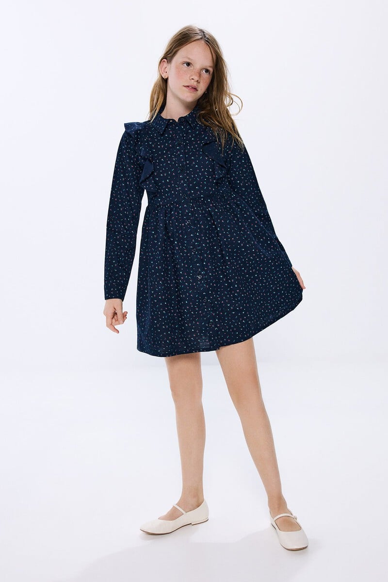 Cortefiel Vestido estampado flores niña En oferta