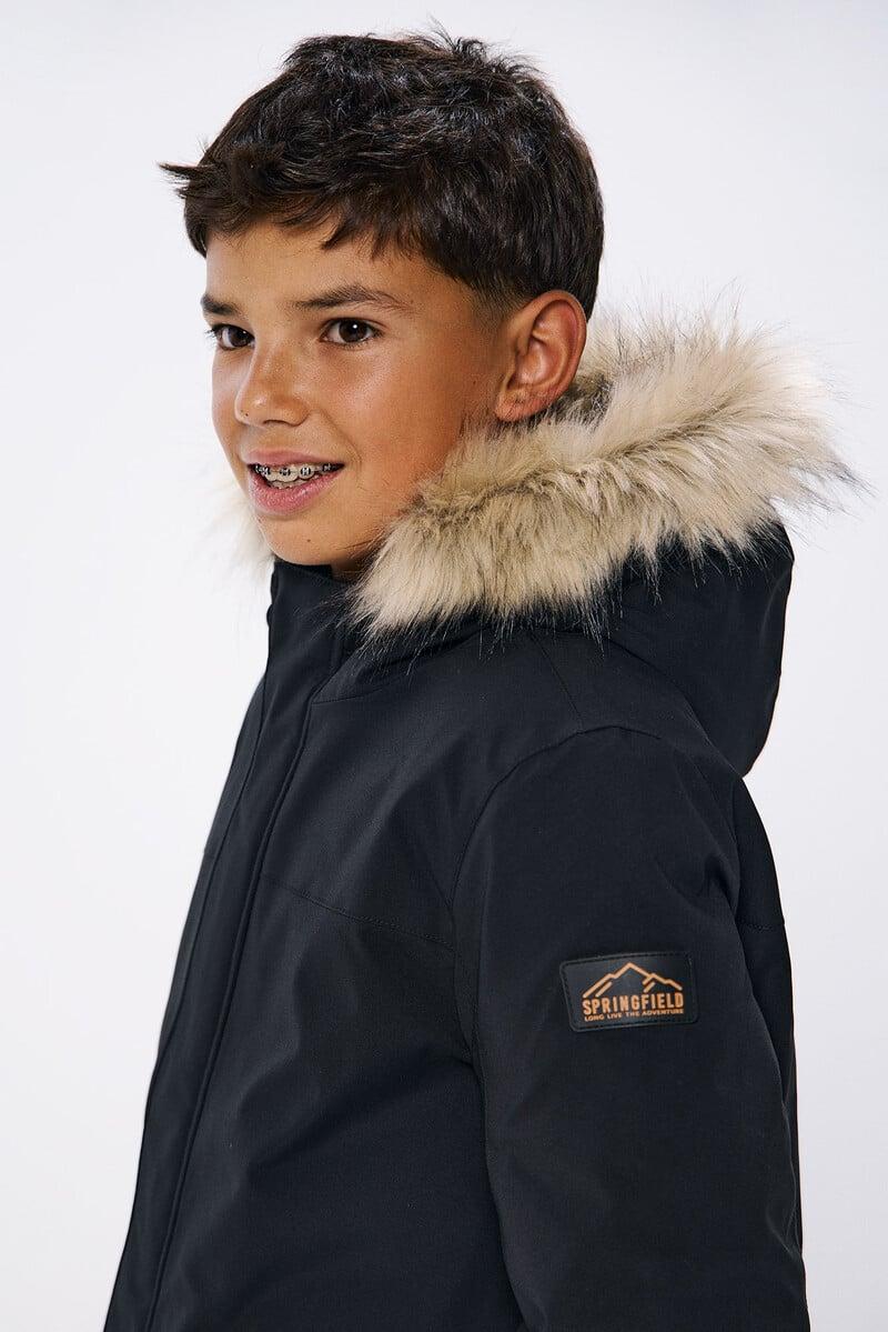 Cortefiel Parka capucha con pelo niño Grandes ahorros