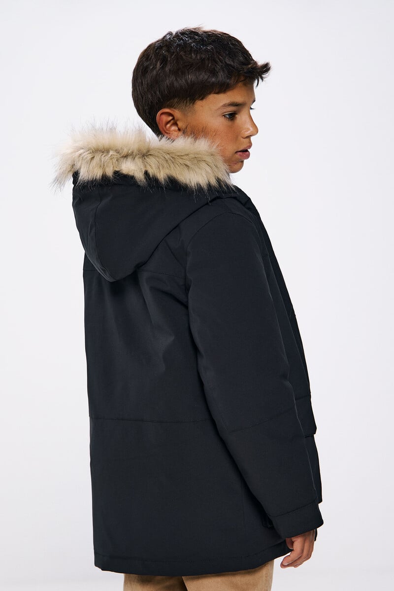 Cortefiel Parka capucha con pelo niño Grandes ahorros