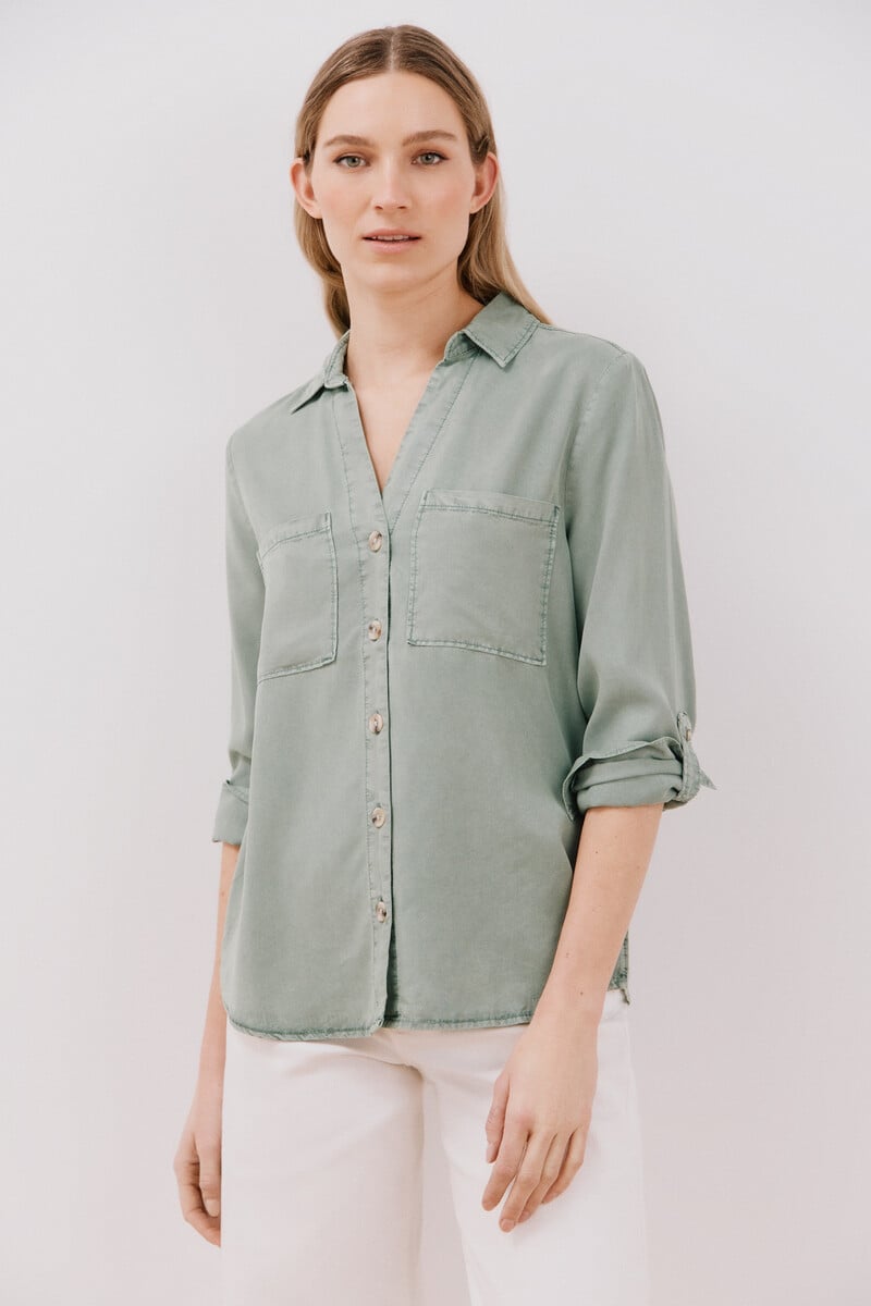 Cortefiel Camisa Vaquera Tencel Rebajas