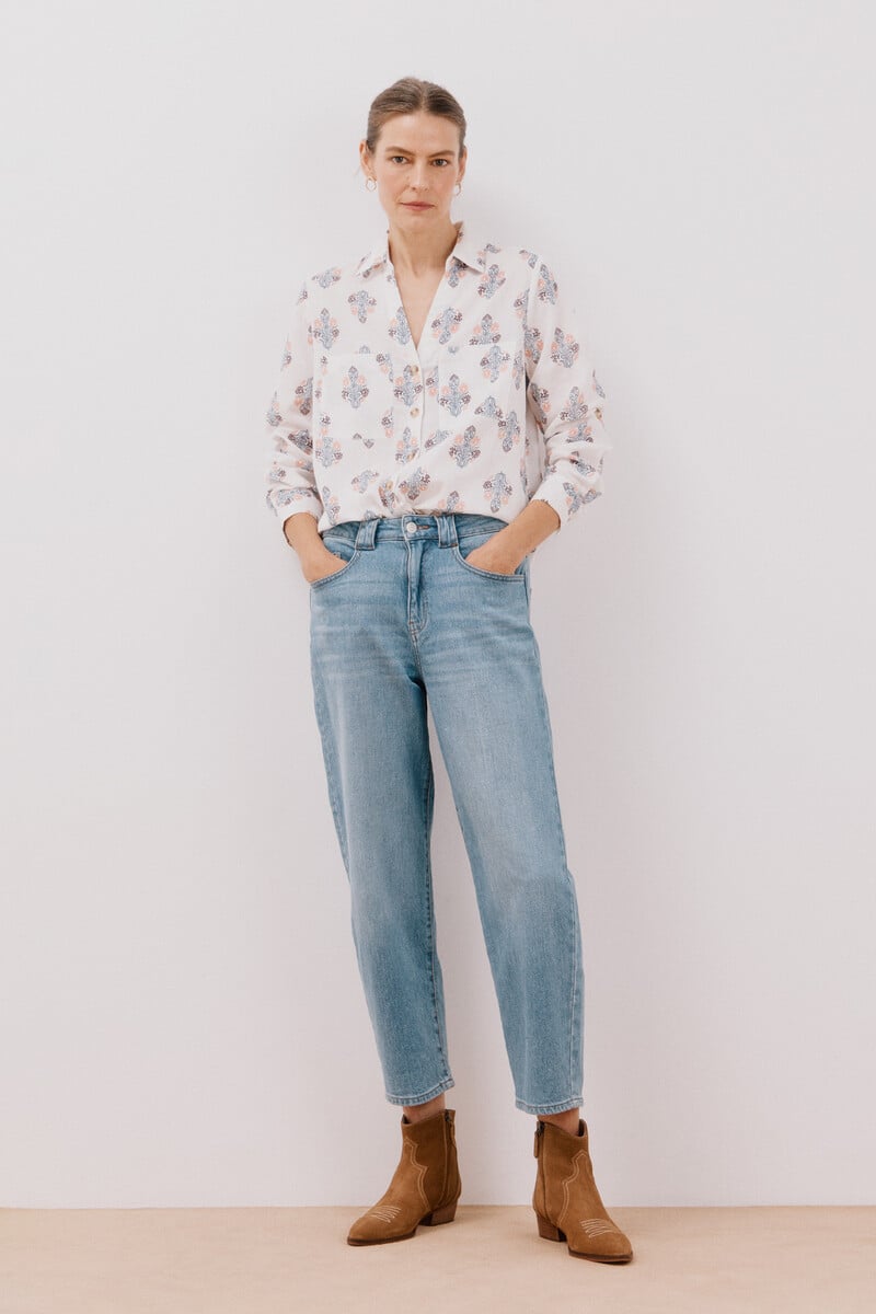 Cortefiel Camisa algodón estampada Rebajas baratas