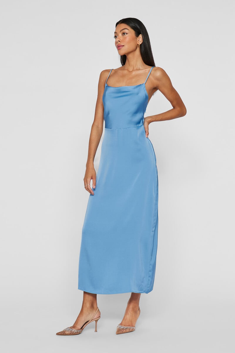 Cortefiel Vestido midi satinado Liquidación