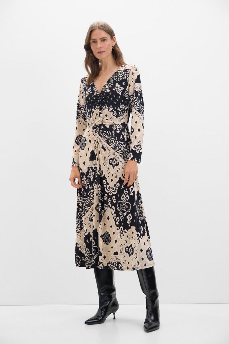 Cortefiel Vestido elástico estampado Mejor oferta