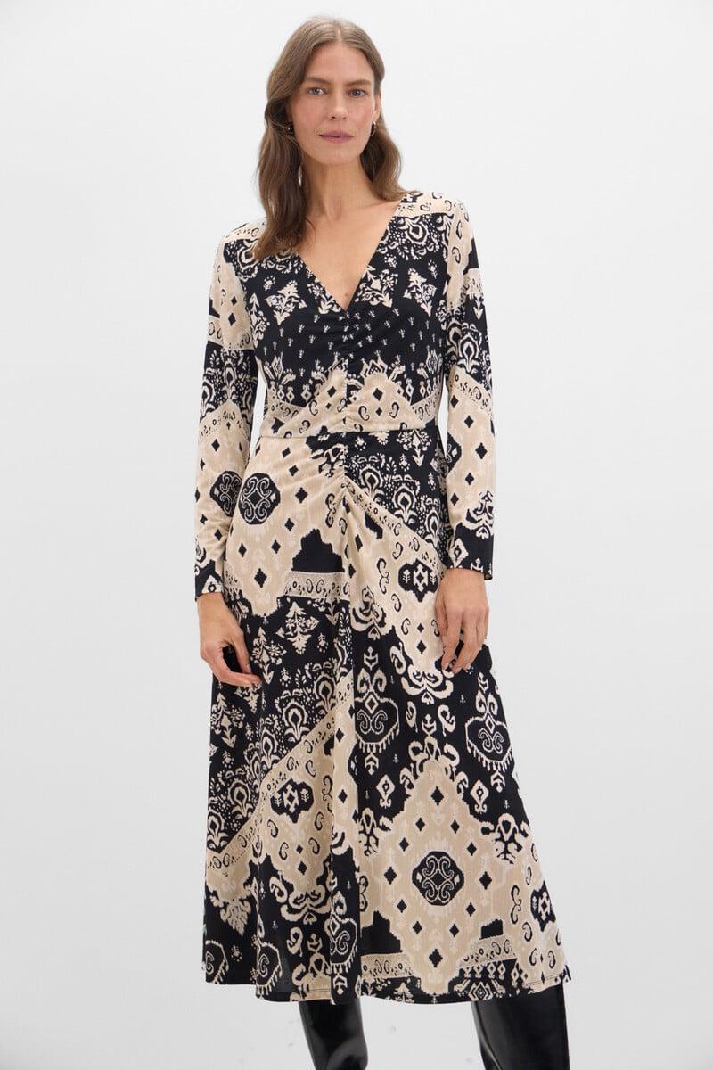 Cortefiel Vestido elástico estampado Mejor oferta