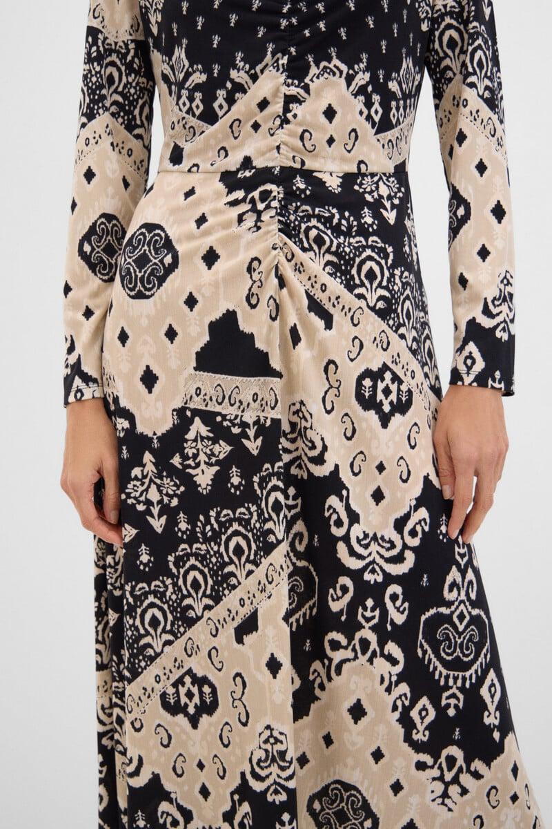 Cortefiel Vestido elástico estampado Mejor oferta