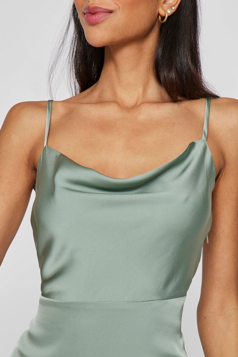 Cortefiel Vestido midi satinado Oferta especial