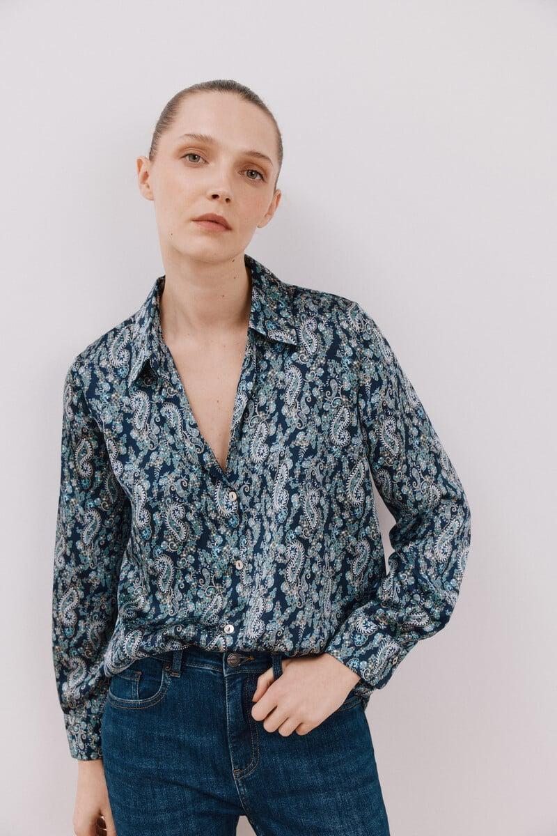 Cortefiel Camisa satinada Oferta especial de fábrica