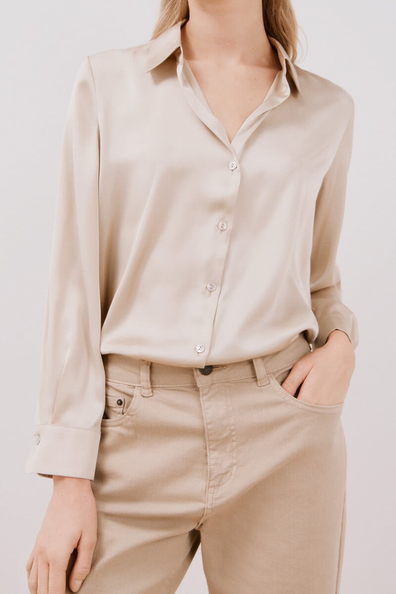 Cortefiel Camisa satinada