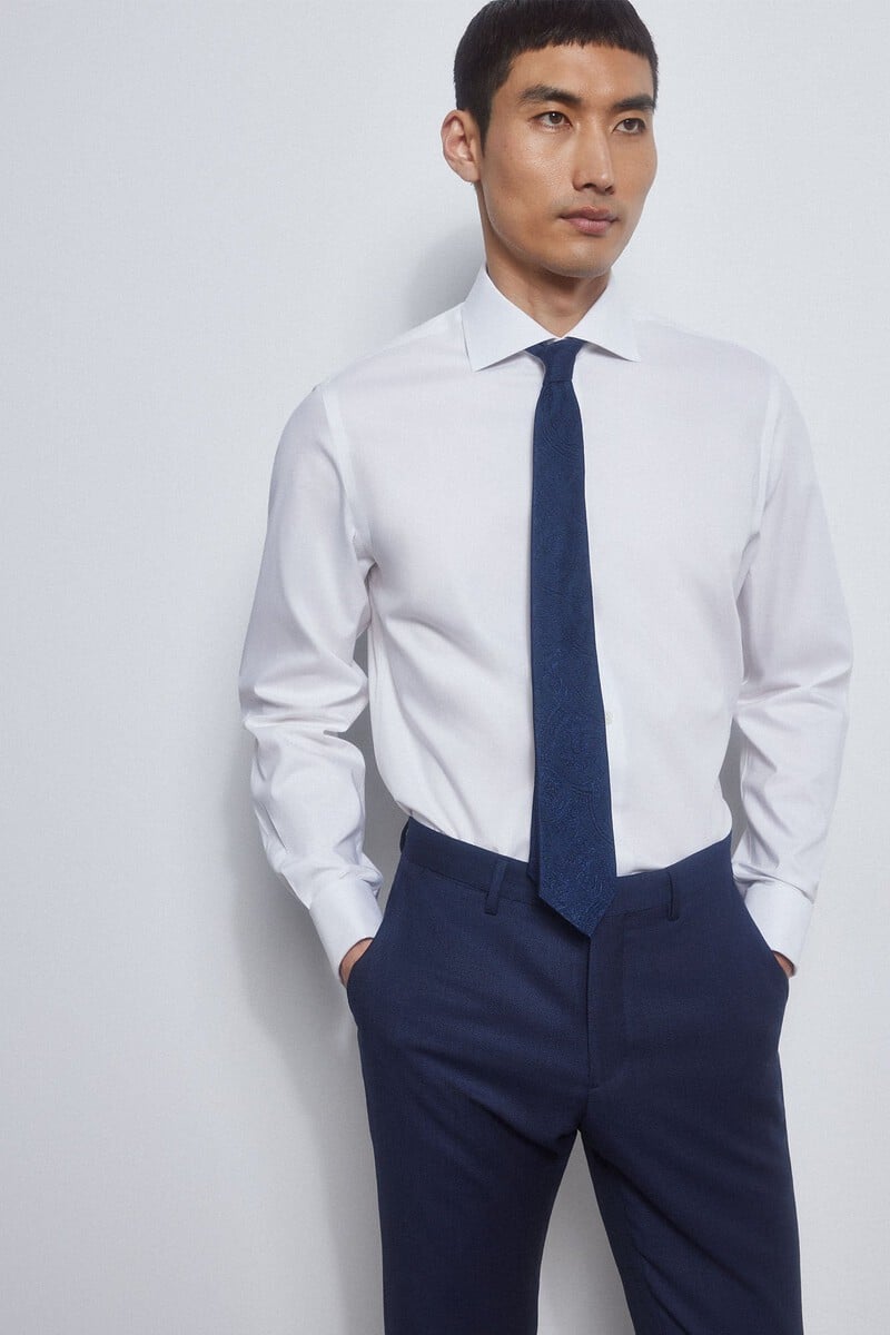 Cortefiel Camisa gemelos lisa non iron + antimanchas Precios de Black Friday