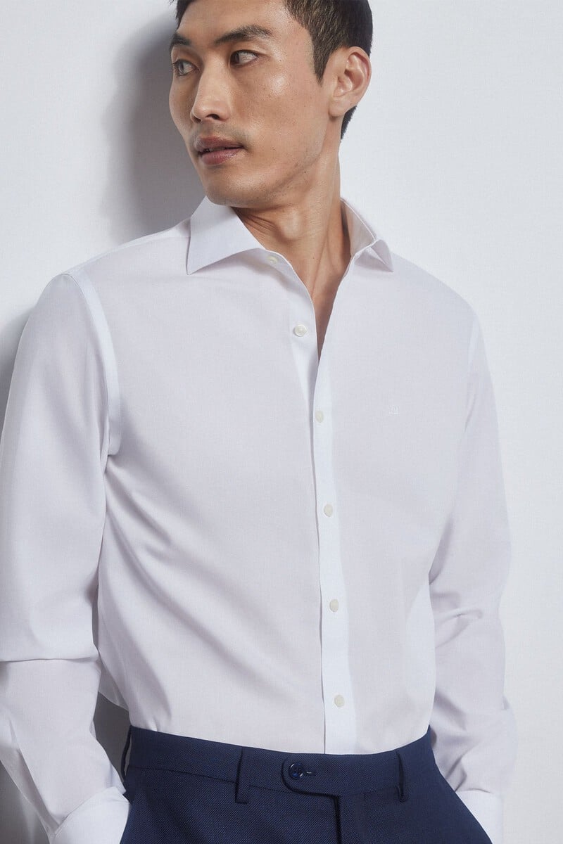 Cortefiel Camisa vestir lisa non iron + antimanchas Devoluciones gratuitas