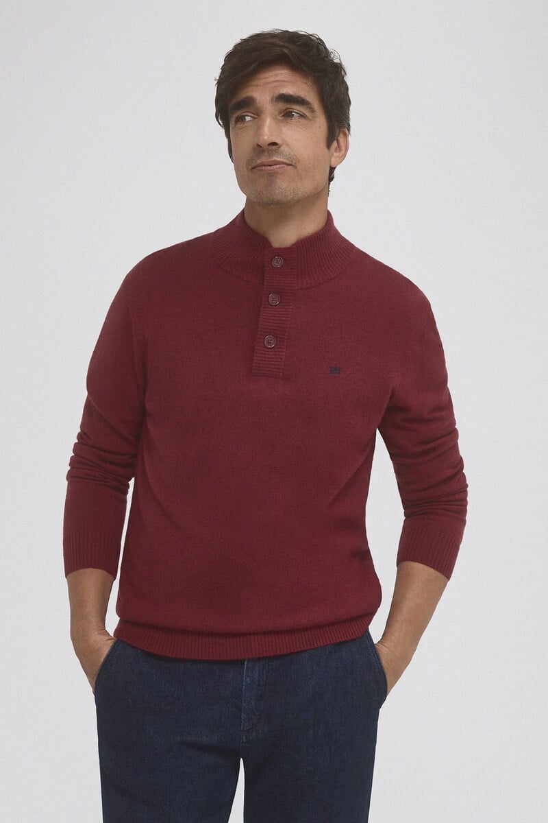 Cortefiel Jersey lana cashmere cuello alto botones
