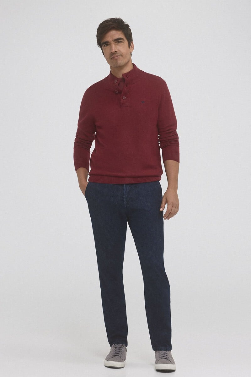 Cortefiel Jersey lana cashmere cuello alto botones Rebajas baratas