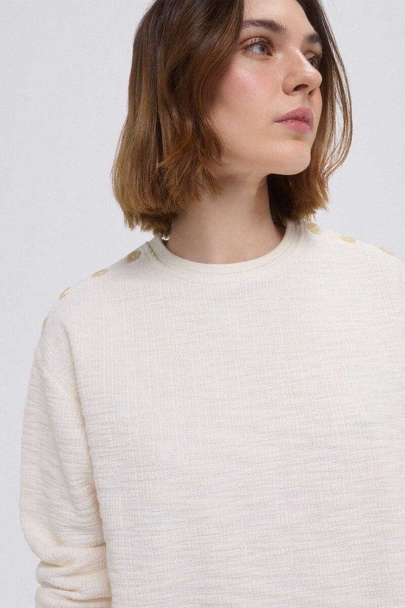 Cortefiel Sudadera lisa botones Envío gratis
