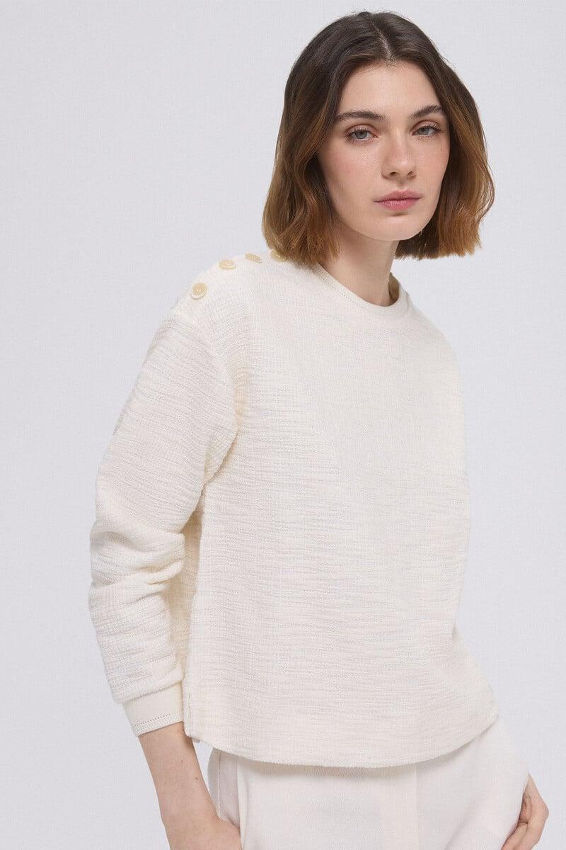 Cortefiel Sudadera lisa botones Envío gratis