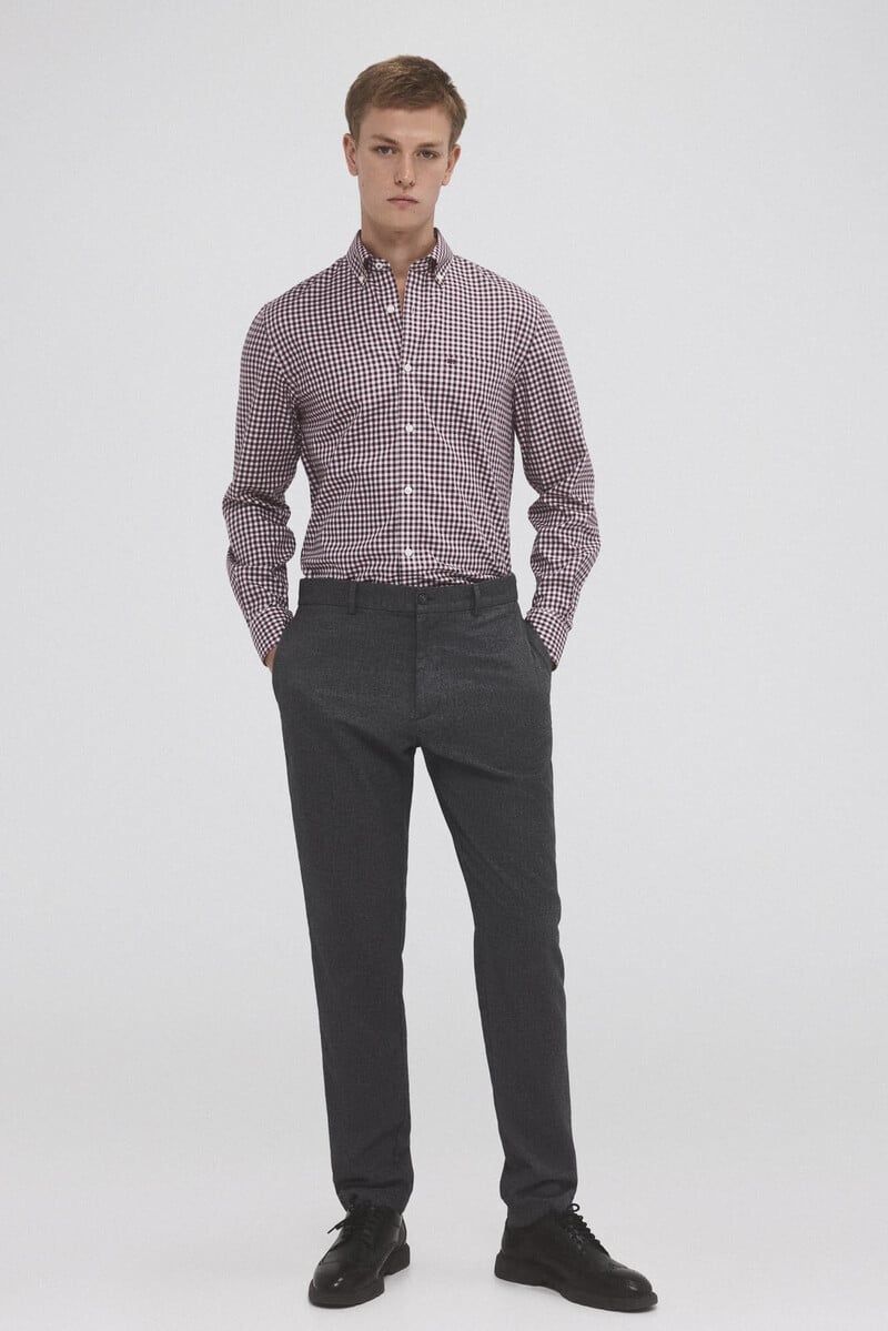 Cortefiel Camisa non iron cuadros twill Grandes descuentos