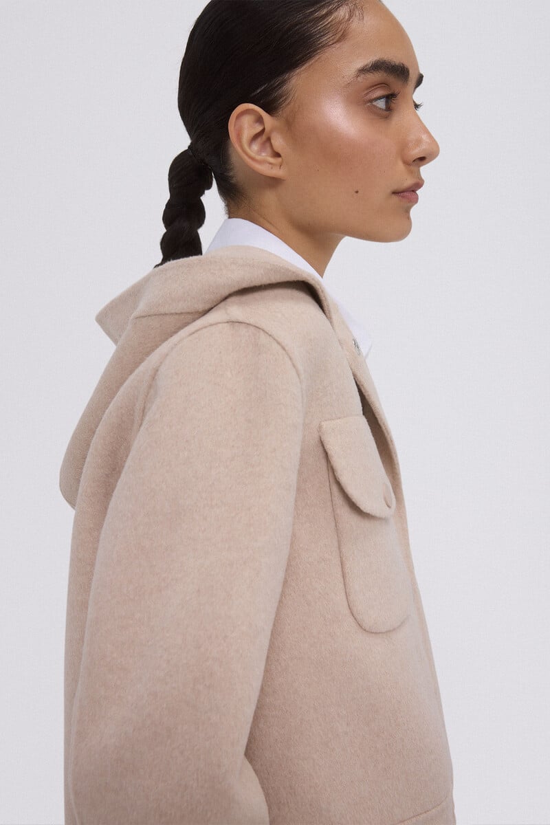 Cortefiel Chaqueta corta double face capucha Descuento