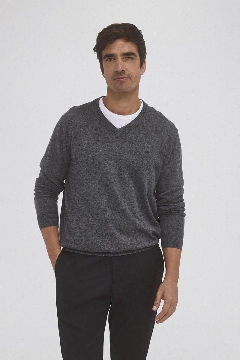 Cortefiel Jersey lana cashmere cuello pico