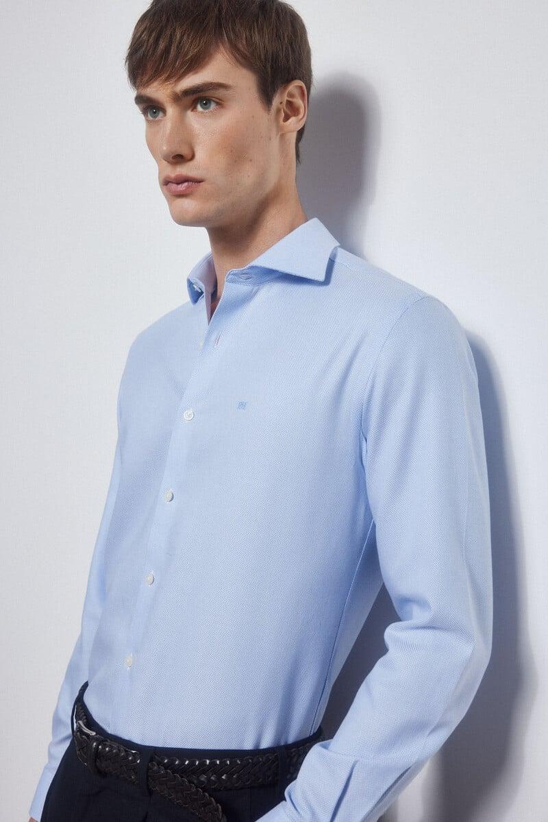 Cortefiel Camisa vestir lisa non iron + antimanchas Promoción por tiempo limitado