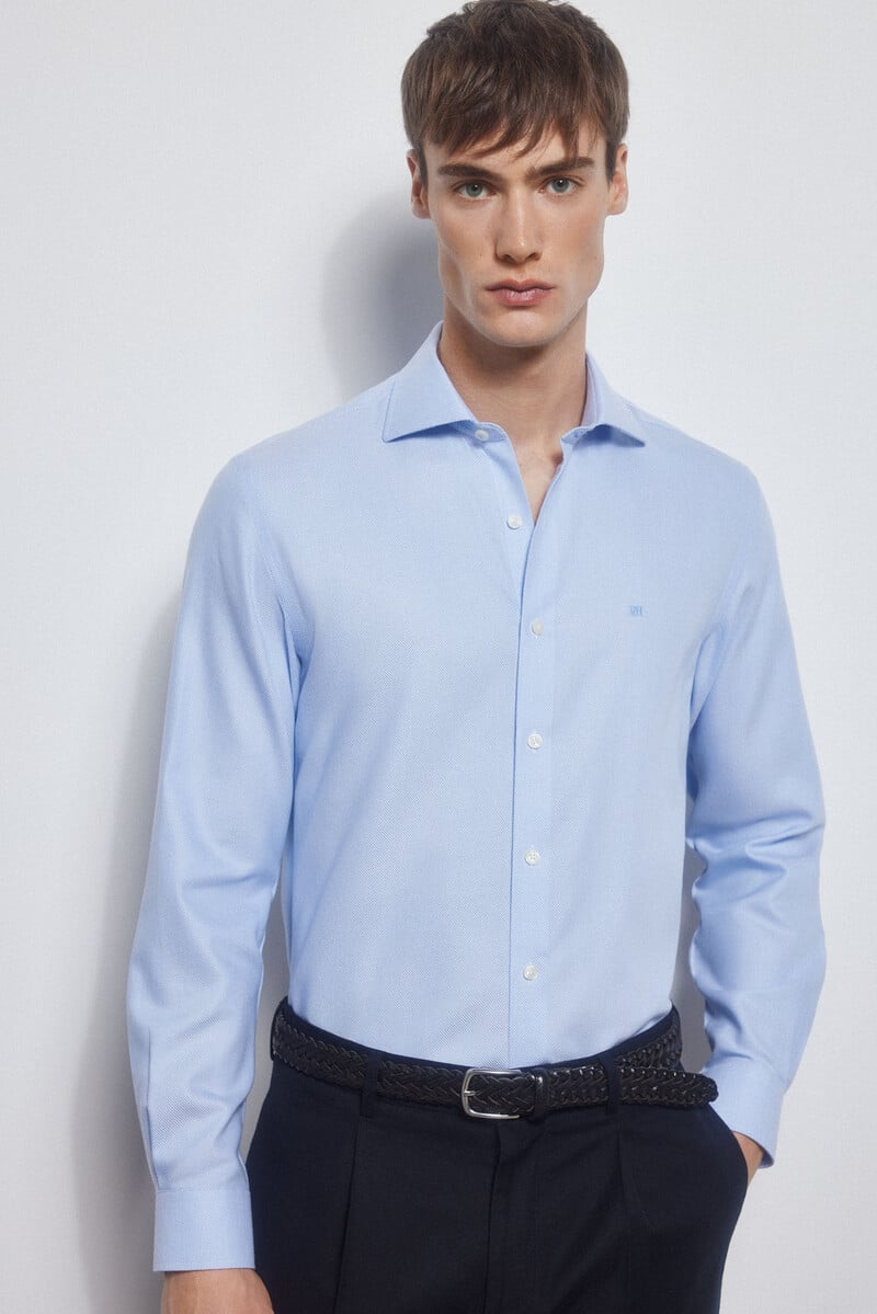 Cortefiel Camisa vestir lisa non iron + antimanchas Promoción por tiempo limitado