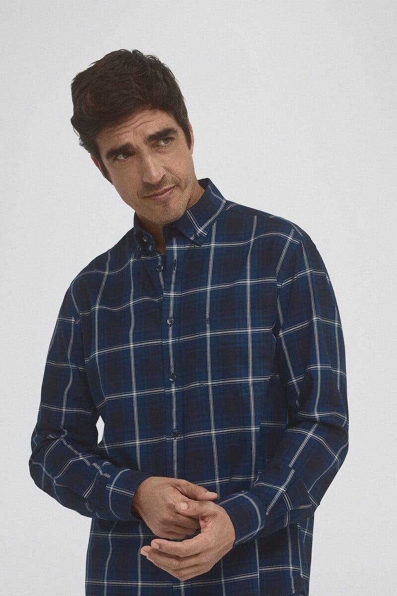 Cortefiel Camisa twill cuadros Solo queda un día