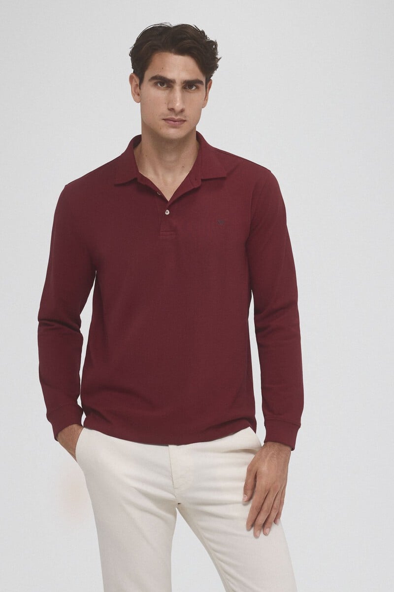Cortefiel Polo básico piqué manga larga Descuento por venta flash