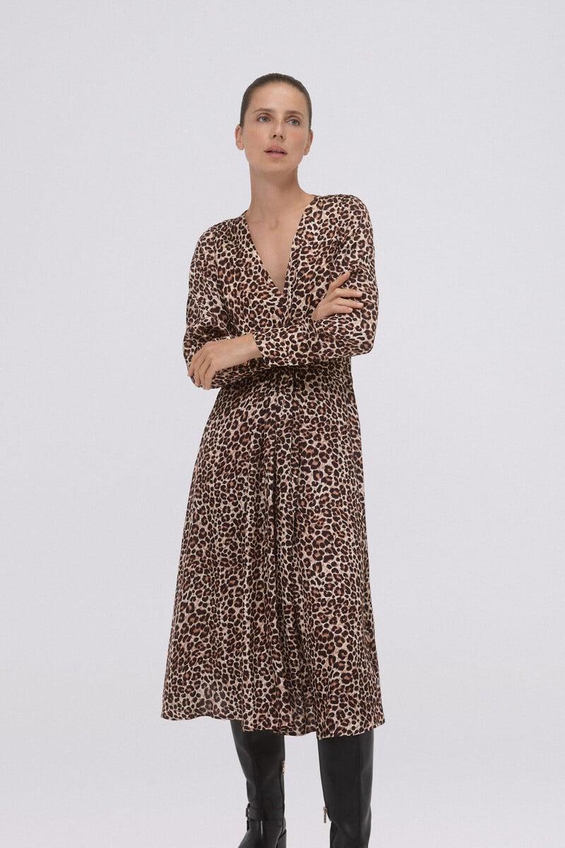 Cortefiel Vestido estampado nudo Ofertas de temporada