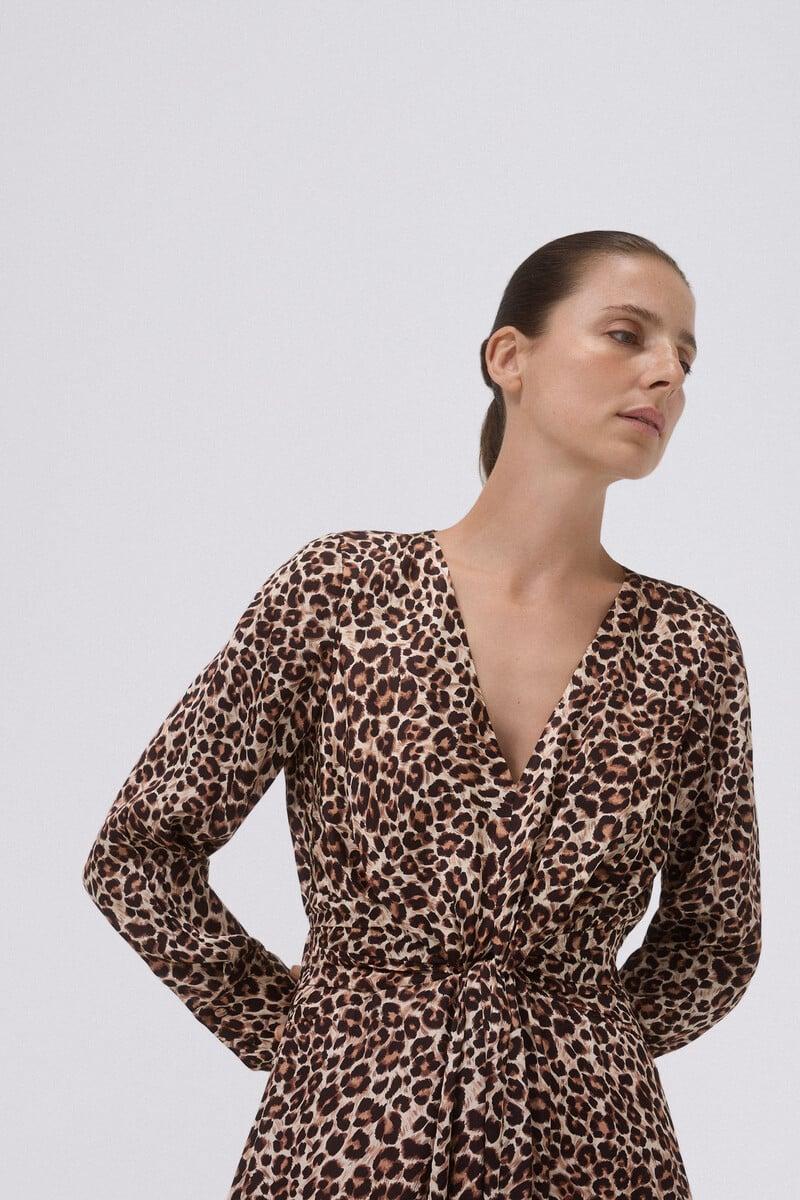 Cortefiel Vestido estampado nudo Ofertas de temporada
