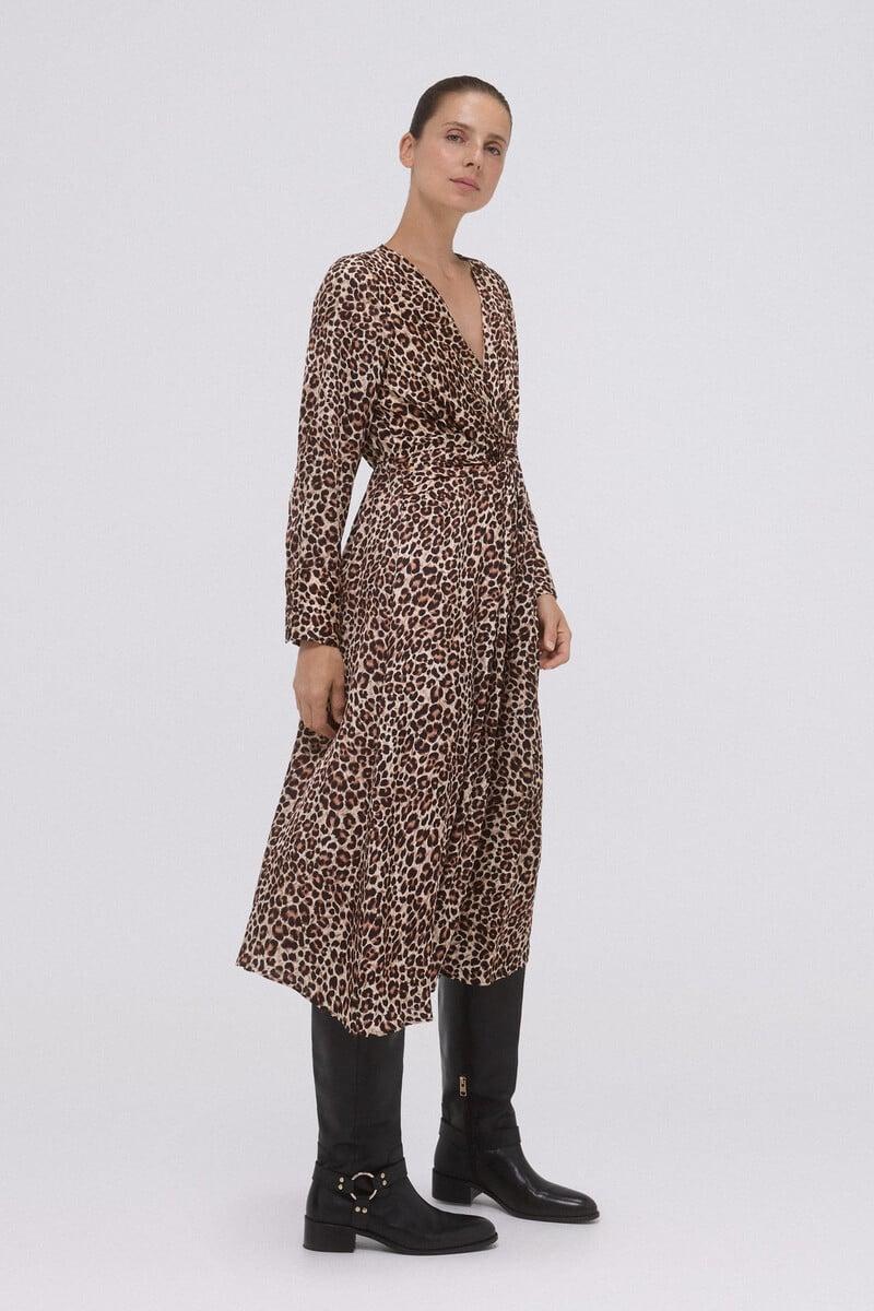 Cortefiel Vestido estampado nudo Ofertas de temporada