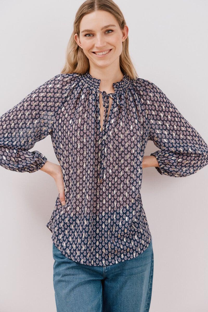 Cortefiel Blusa detalle nido de abeja