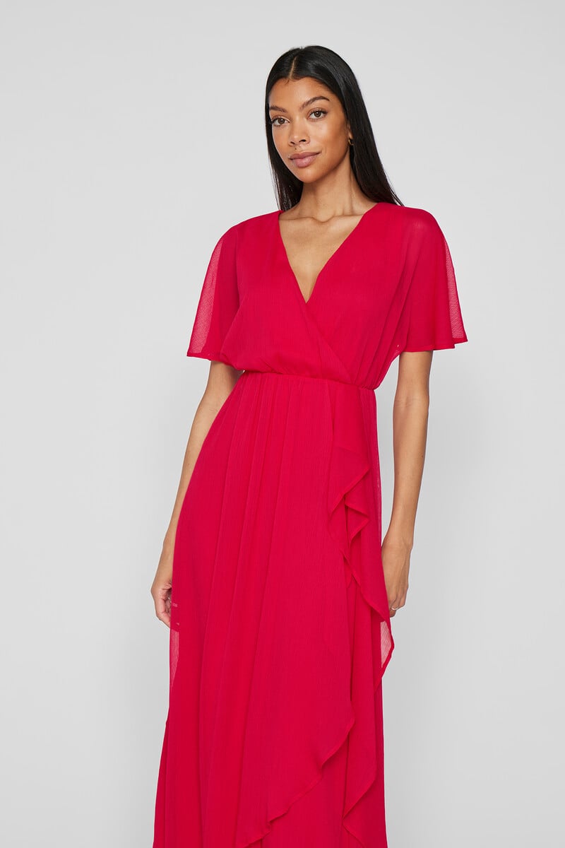 Cortefiel Vestido midi de gasa Ofertas