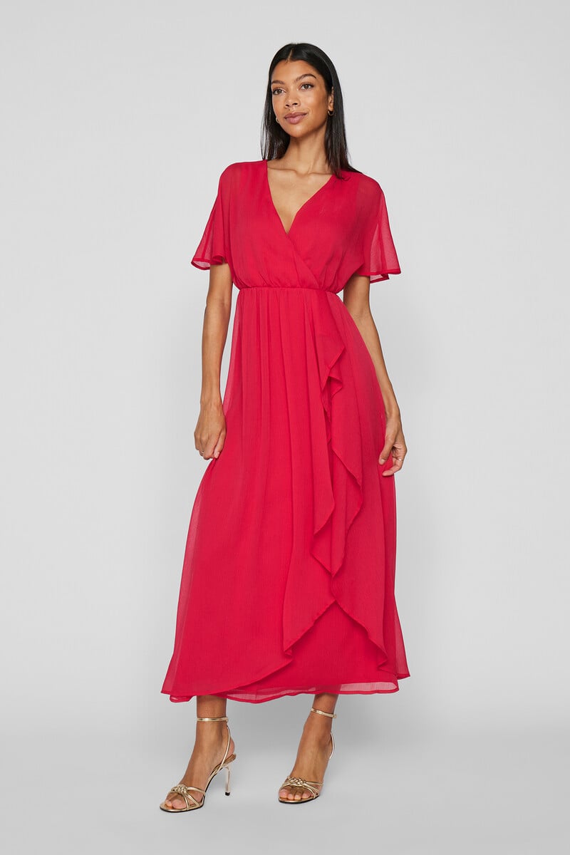 Cortefiel Vestido midi de gasa Ofertas