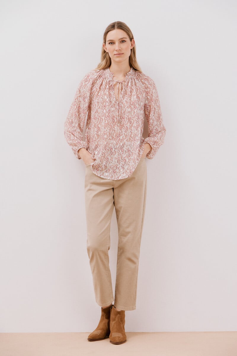 Cortefiel Blusa detalle nido de abeja Rebajas de fábrica