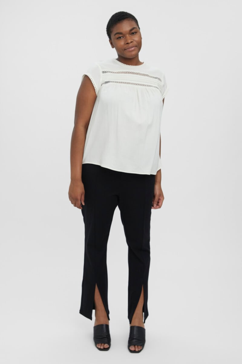 Cortefiel Blusa fluida de cuello redondo talla grande Liquidación