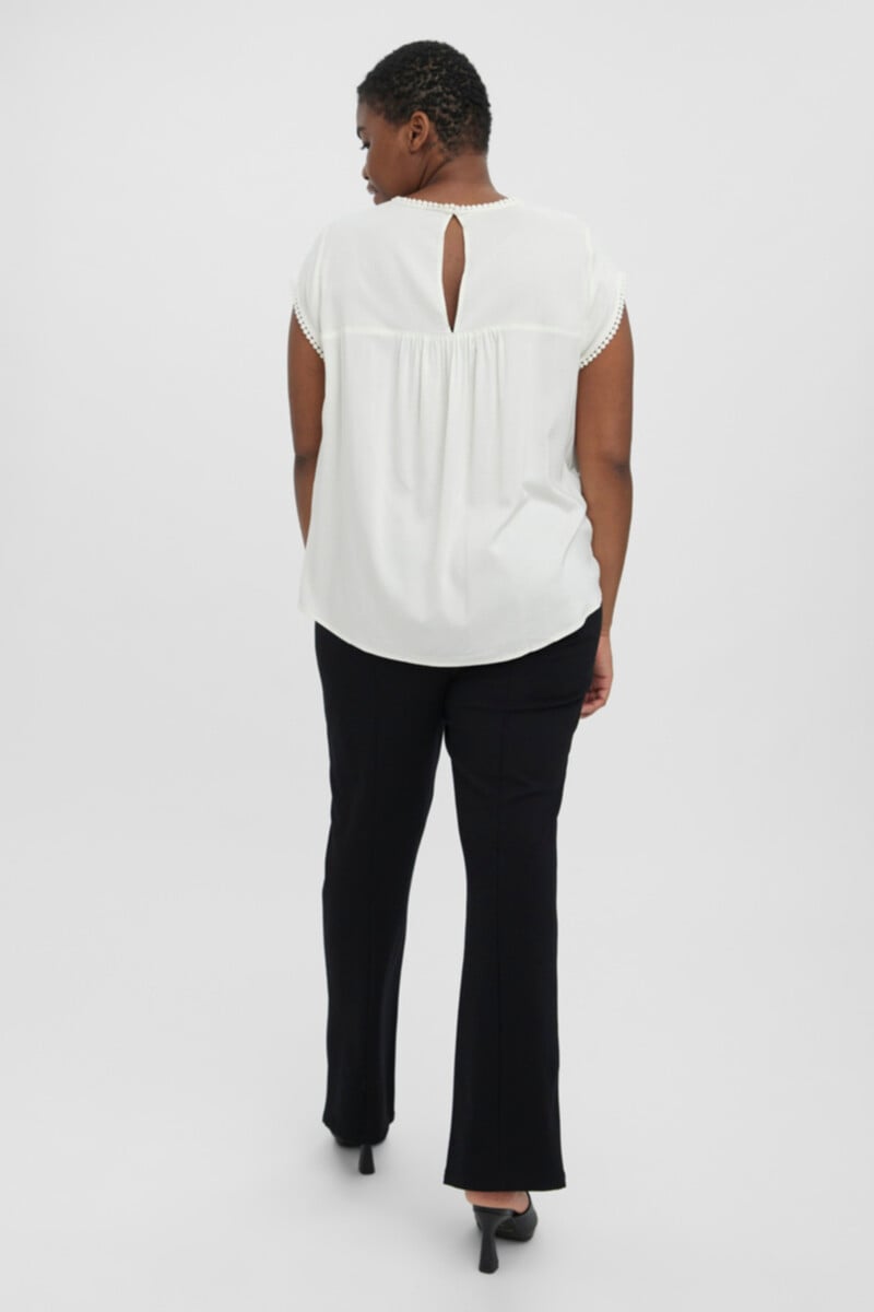 Cortefiel Blusa fluida de cuello redondo talla grande Liquidación