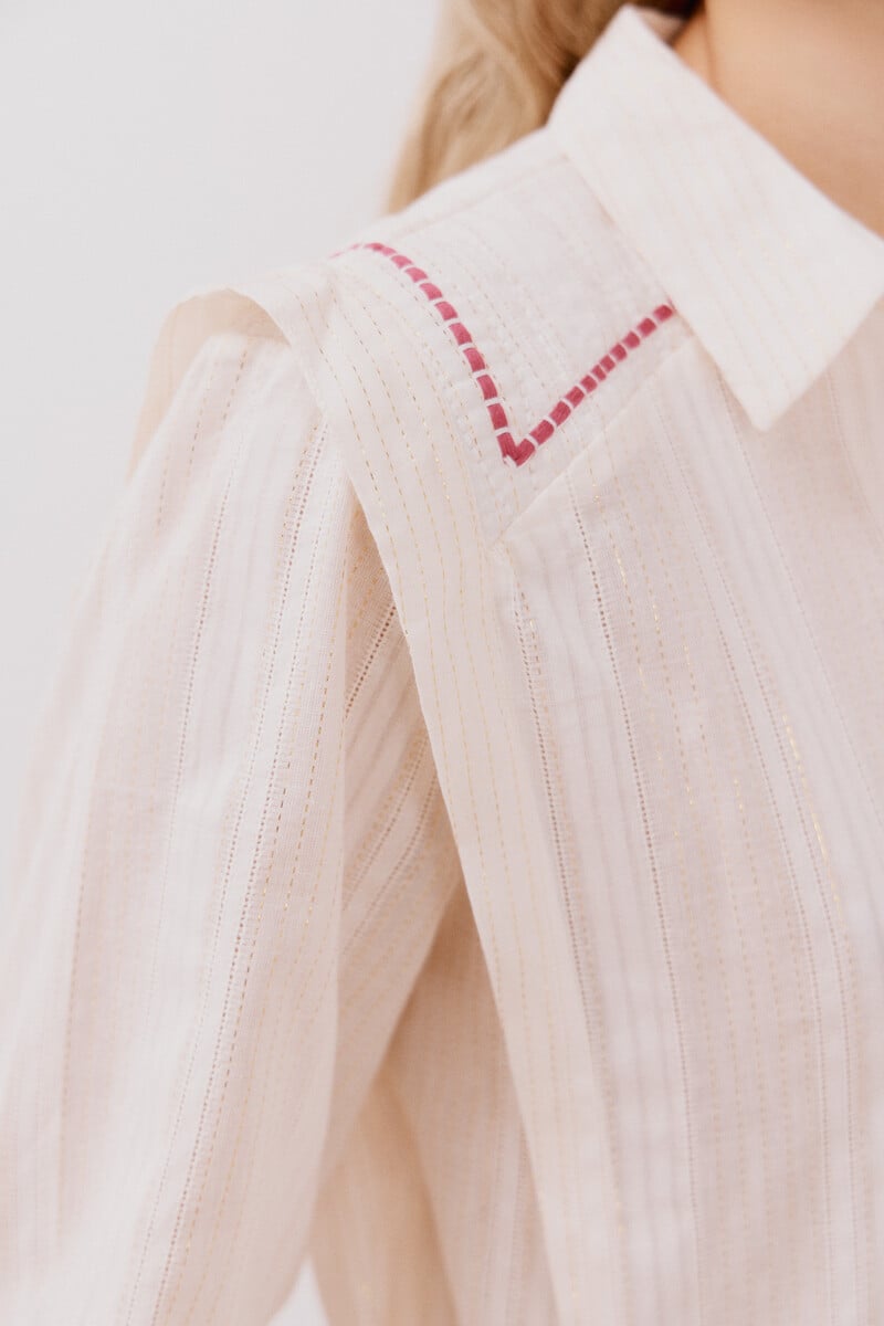 Cortefiel Camisa de algodón detalle bordado Último día