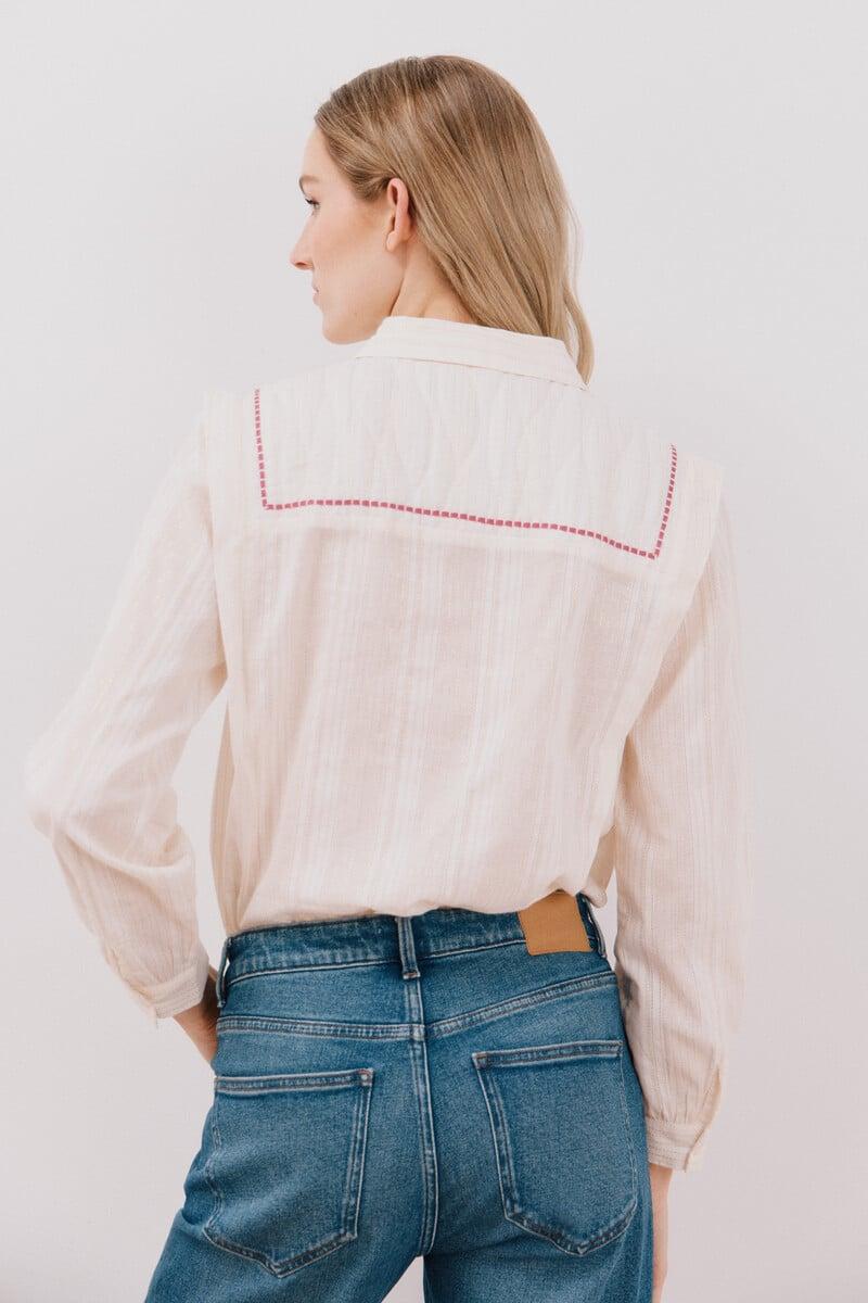 Cortefiel Camisa de algodón detalle bordado Último día