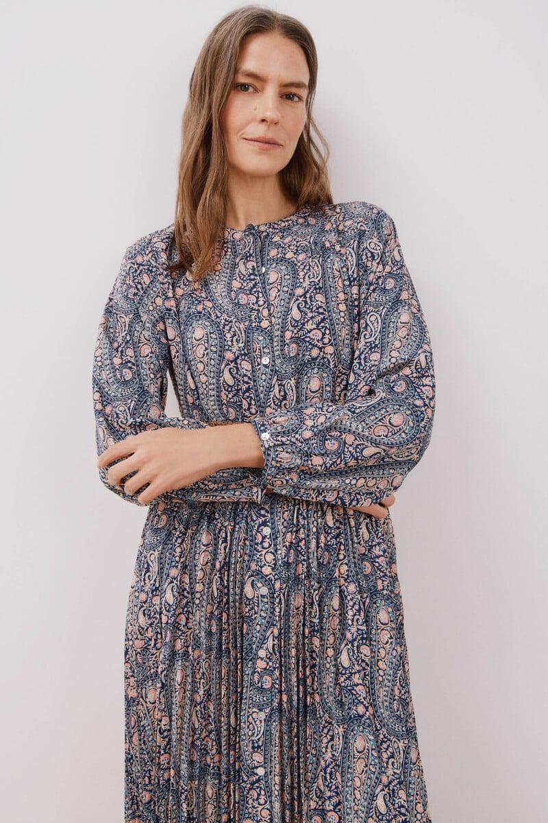 Cortefiel Vestido estampado plisado Precio de fábrica