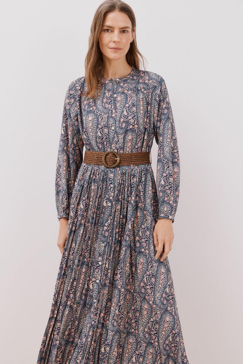 Cortefiel Vestido estampado plisado Precio de fábrica