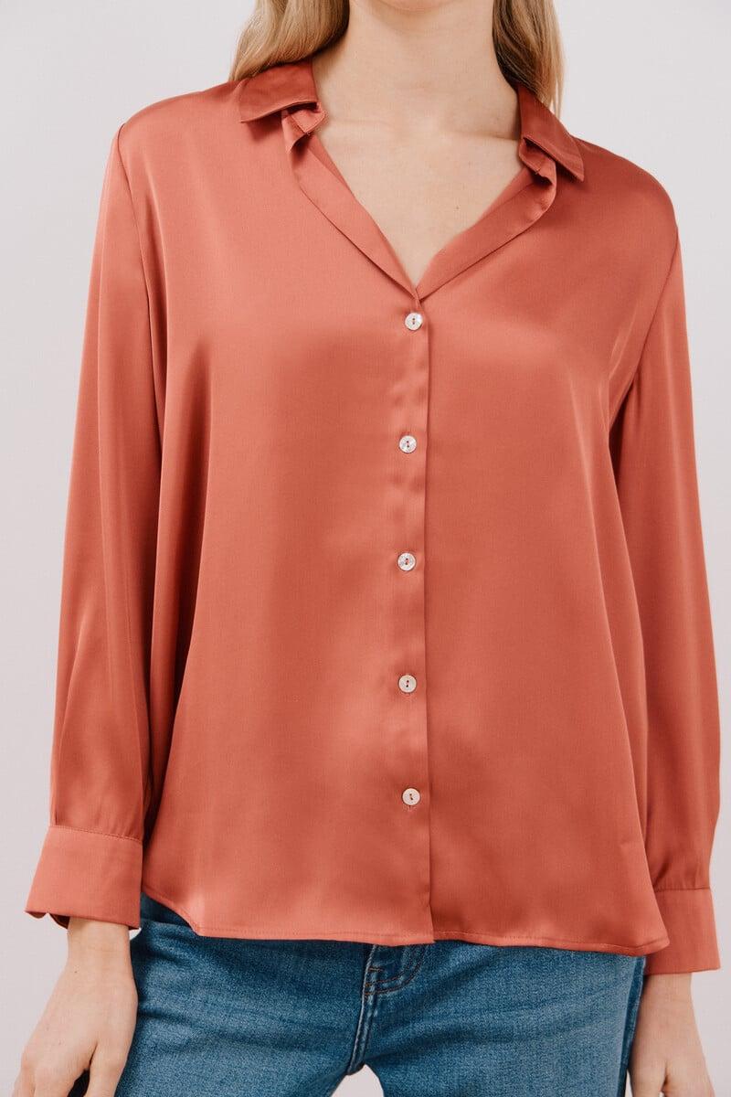 Cortefiel Camisa satinada Ahorra y exporta