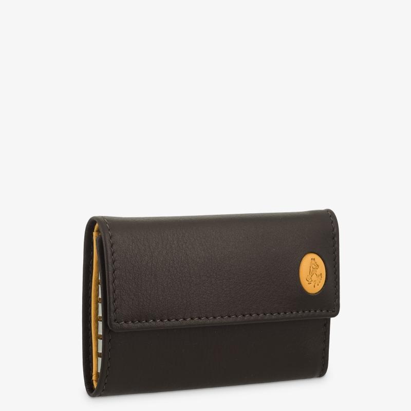 El potro Llavero de 6 llaves con Monedero hombre en piel vacuno color marrón/mostaza-Tribeca-El Potro Outlet online