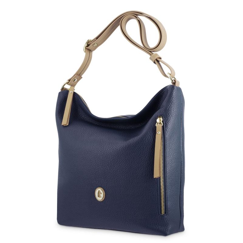 El potro Bolso Hobo de mujer en piel vacuno color azul - Oasis Rebajas top
