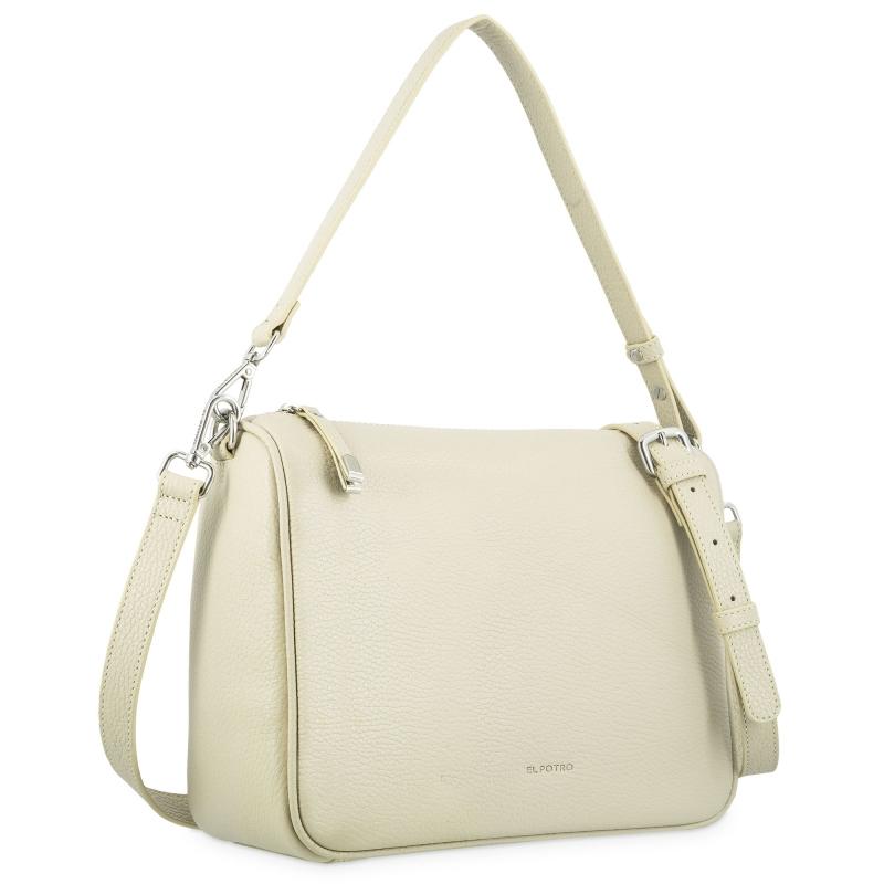 El potro Bolso bandolera bowling piel vacuno color beige-Iris Últimos 3 días