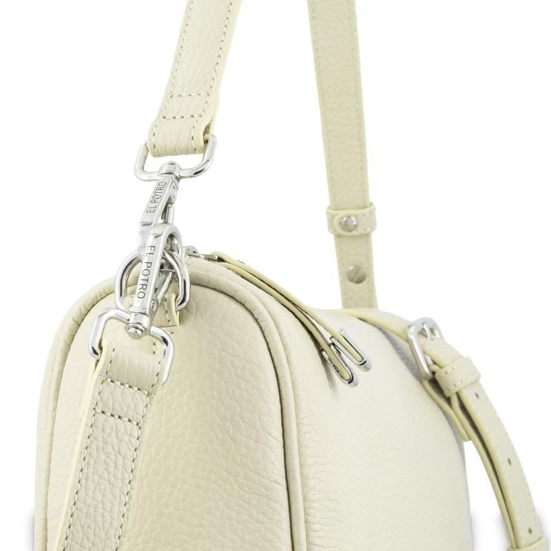 El potro Bolso bandolera bowling piel vacuno color beige-Iris Últimos 3 días
