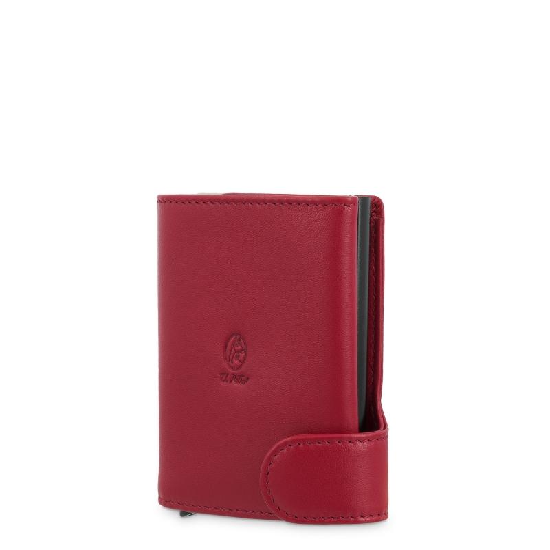 El potro Tarjetero protector en piel vacuno color rojo bostón-E L P O T R O Tienda de fábrica
