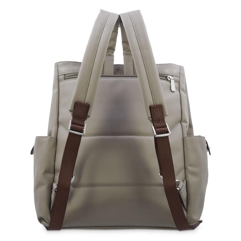 El potro Mochila bolso unisex en lona taupe y piel vacuno cuero-Paris Outlet online