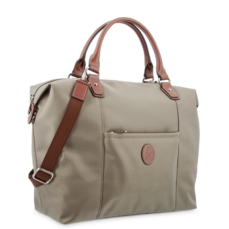 El potro Bolso Tote mujer en lona y piel vacuno color taupe-cuero-Paris Ofertas