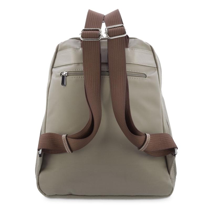 El potro Mochila unisex en lona taupe y piel vacuno cuero-Paris En oferta
