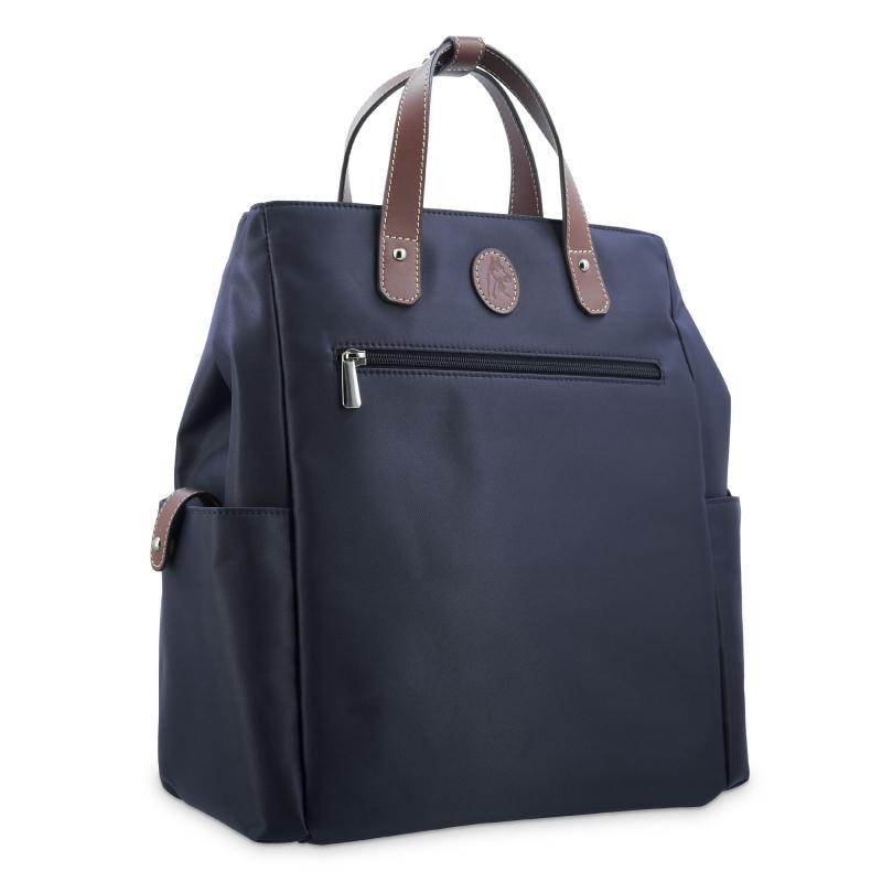 El potro Mochila bolso unisex en lona azul y piel vacuno cuero-Paris Tienda