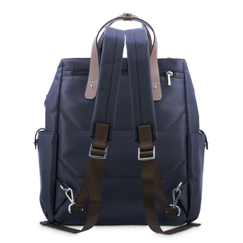 El potro Mochila bolso unisex en lona azul y piel vacuno cuero-Paris Tienda