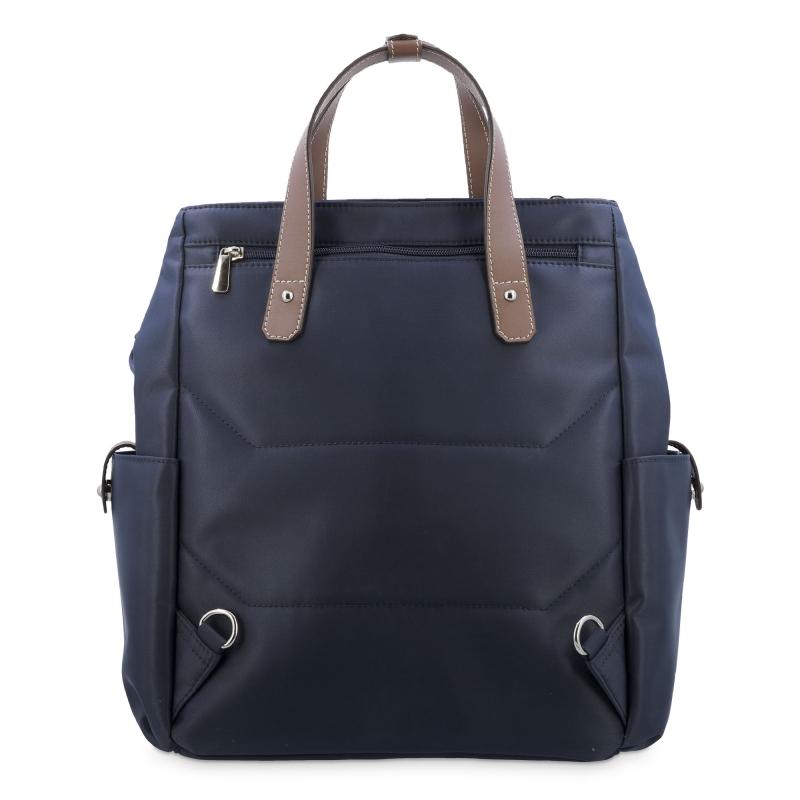 El potro Mochila bolso unisex en lona azul y piel vacuno cuero-Paris Tienda